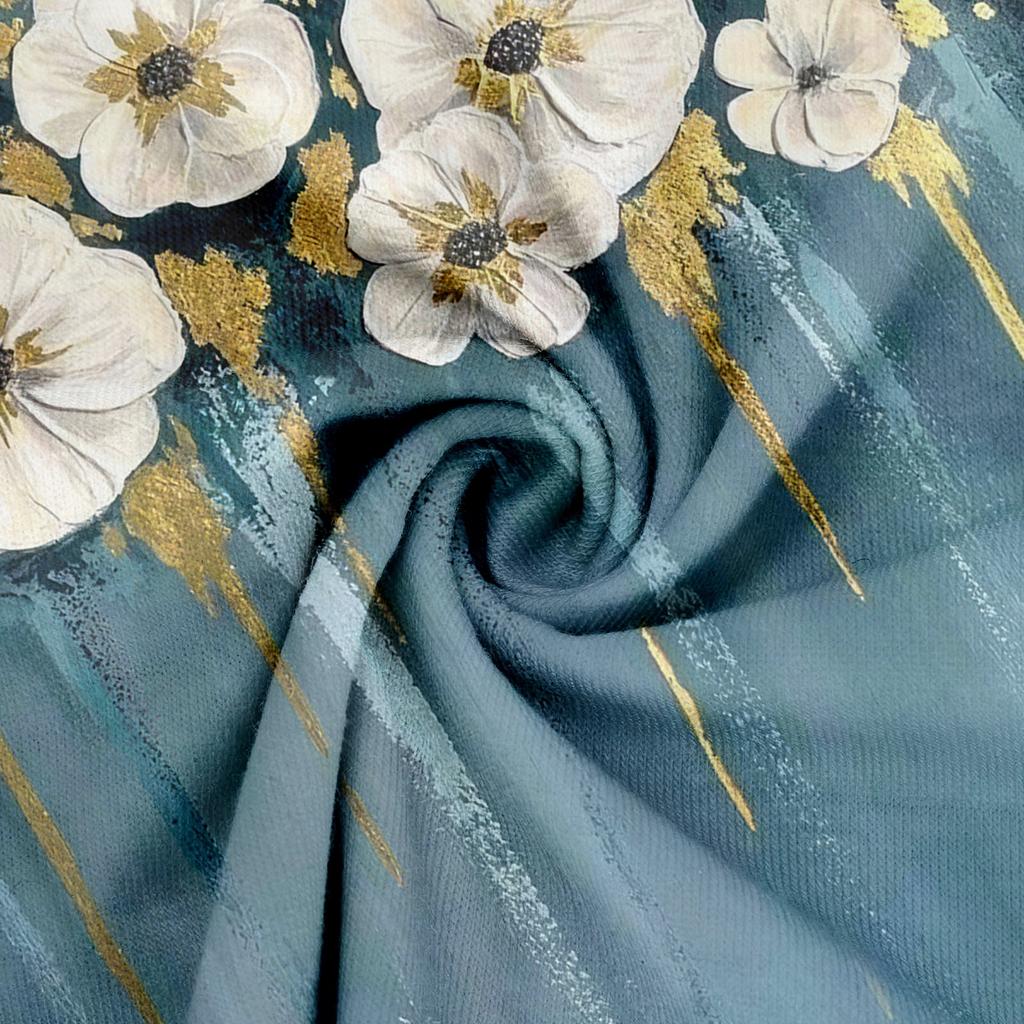 Abiti estivi casual da donna con scollo a U e stampa senza maniche