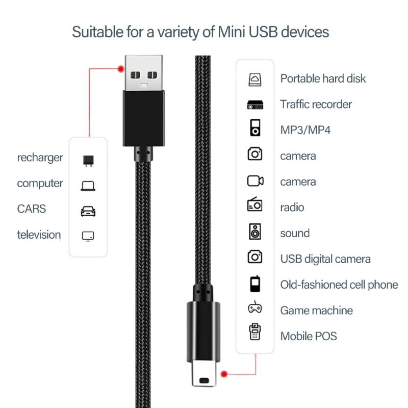 Mini USB Cable Fast Speed Mini USB Cable Fast Speed Transfer Cable Nylon Braided Cord for Fast Data Transfer & Charging