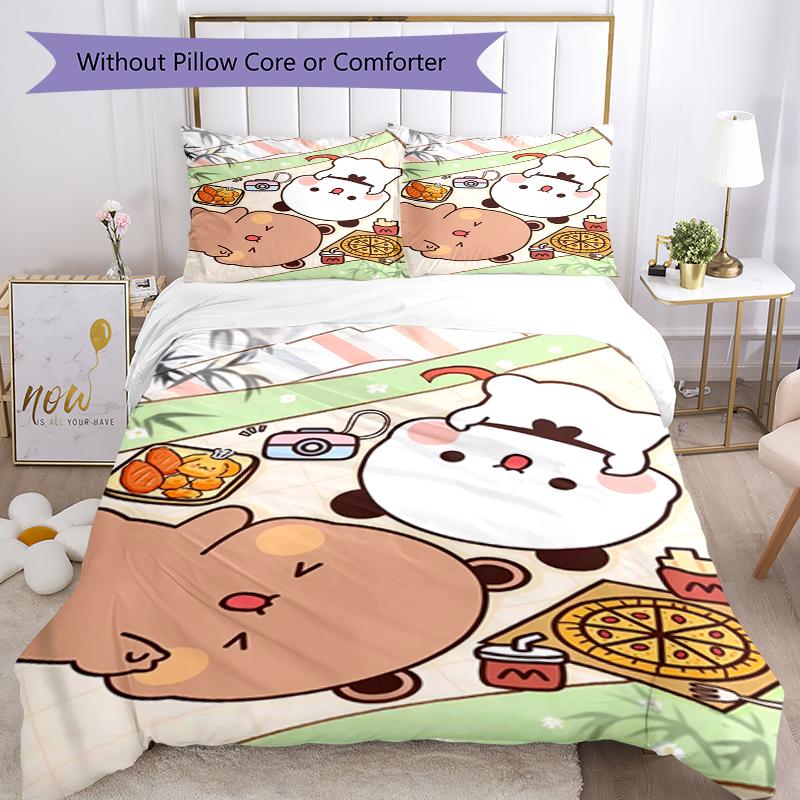 3pcs Bubu Dudu Bedding Set Duvet Cover Closure Includes 1 Duvet Cover & 2 Pillowcases, Soft and Comfortable for All Seasons.