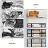 2pcs Large Under Bed Storage Bags Non-woven Clothes Organizer Clear Window Reinforced Handles for Comforters Blankets Bedding