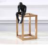 Home Decoration Accessories Thinker Rodin Sculpture Gold Stainless Steel Frame Desk Decoration Crafts Figurines Miniatures