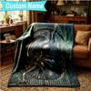 1PC Custom Name Blanket Alien Artwork Flannel Blankets Patterns Throw Blanket All-Season Soft Gift for Couch, Bed, Camping, Birthday Gifts