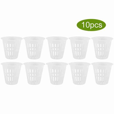 10 st/set Hållbar Säker Plast Hydroponisk Korgkopp för Trädgård Balkong Plantering(Vit)