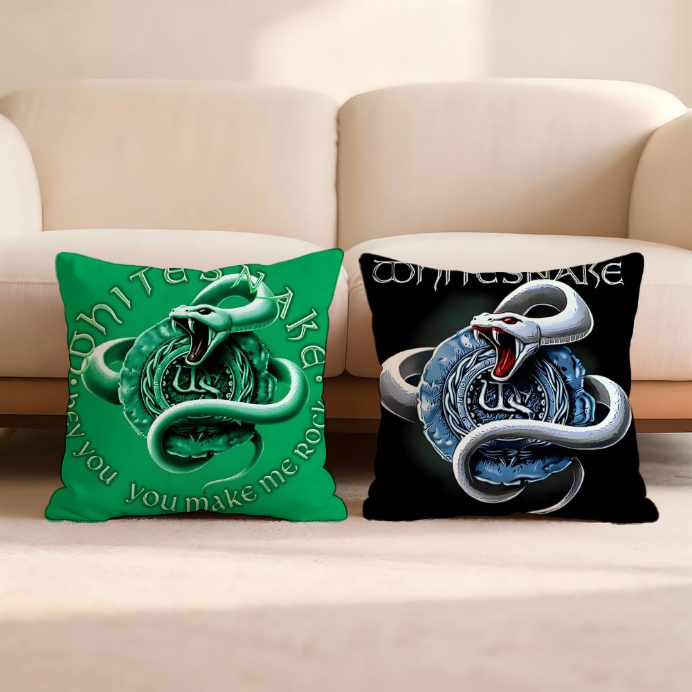 W-Whitesnake Band Cushion Cover Home & Car Multi-Scene Pillow Cover - Reversible, Soft & Durable for Daily Use