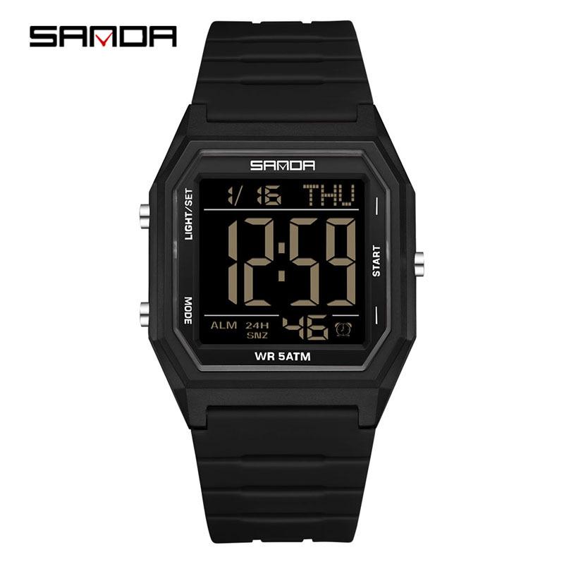 Sanda Multifunctional Dual-Time Sports Watch for Teens - Stopwatch, Waterproof, Luminous, Electronic