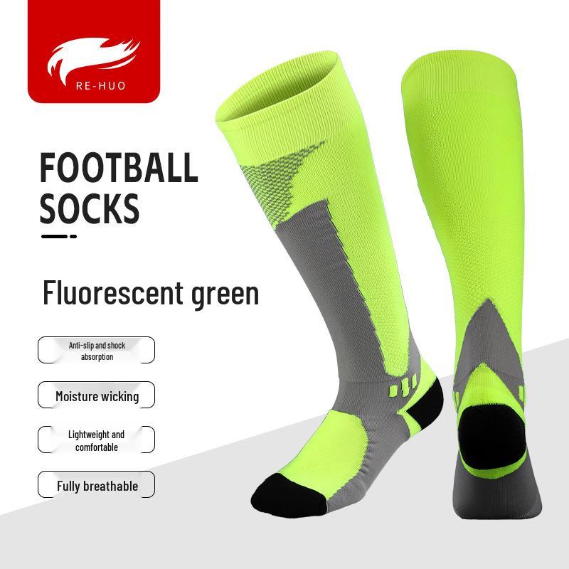 Cross-Border Knee-High Compression Sports Socks - Thickened, Sweat-Wicking, Breathable for Marathon & Football.