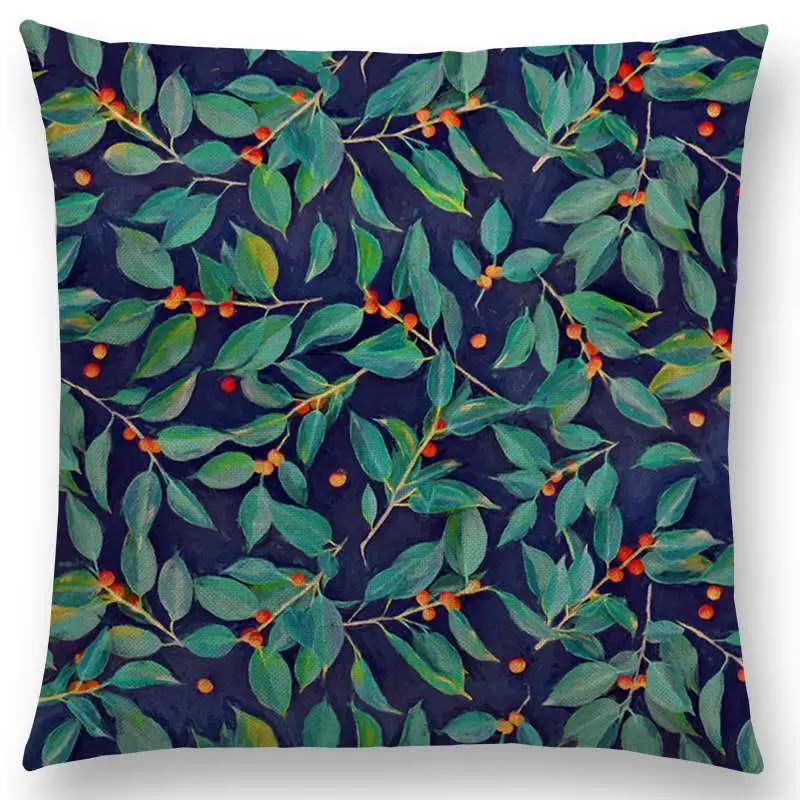 Home Decor Floral &amp; Leafy Patterns Pillow Covers Pattern Cushion Cover Suitable For Sofa Bedroom Car Pillow Cover