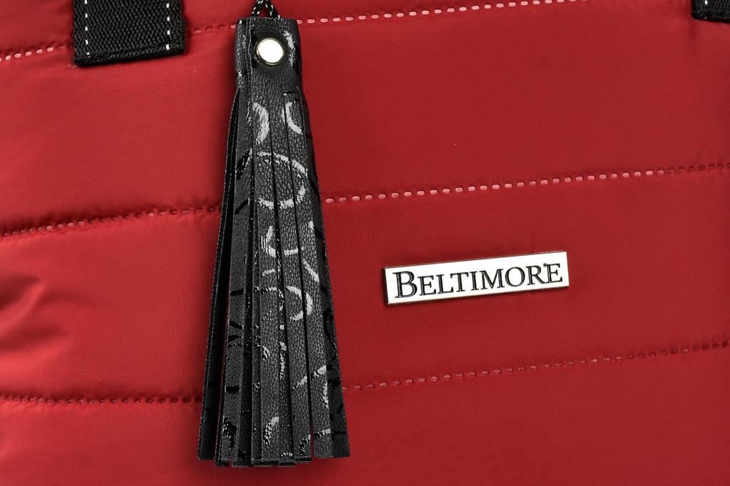 Bordowa Damska Torebka Pikowana Oryginalna A4 Sportowa Frędzel W90