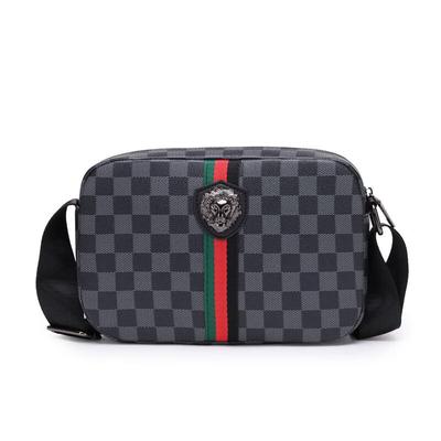 Klassische karierte Crossbody-Tasche für Herren