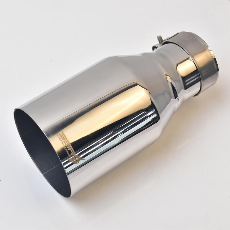 1Pc 304 SUS Universal Stainless Steel Inline Flange Exhaust Pipe  Muffler Tip Flat Cut