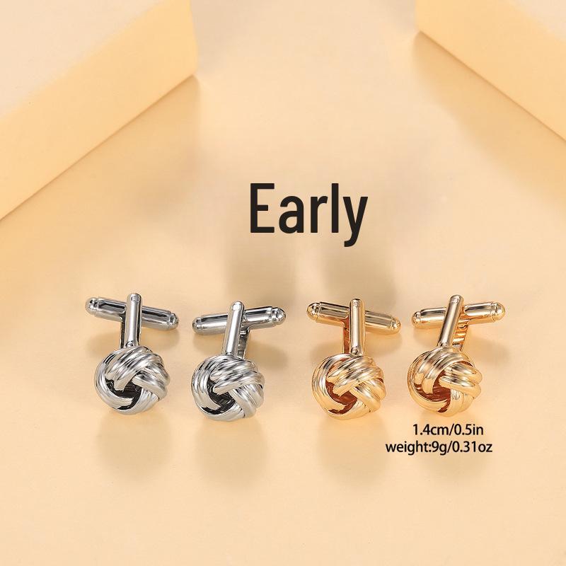 Popular European & American Twisted Sleeve Hollow Cufflinks for Men's Shirts