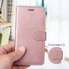 For iPhone 17 Pro Leather Wallet Case with Strap Solid Color Phone Stand Cover