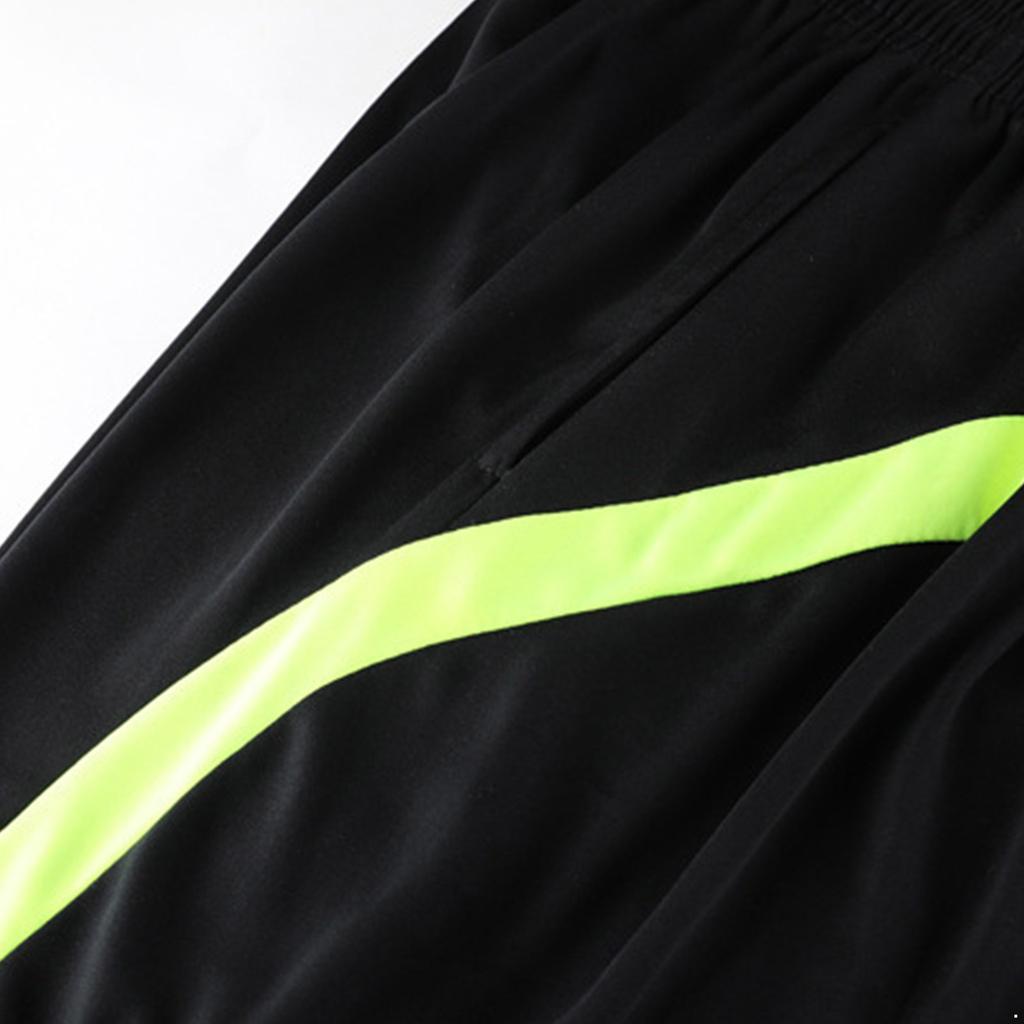 Herren Schiedsrichter Trainingsanzug Kontrastfarbe Umlegekragen Kurzarm Tasche T-Shirt Elastischer Bund Shorts Fußball Uniform