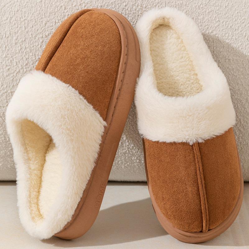 Cotton Slippers Winter Thick Soled Warm Couple Slippers Plush Slippers