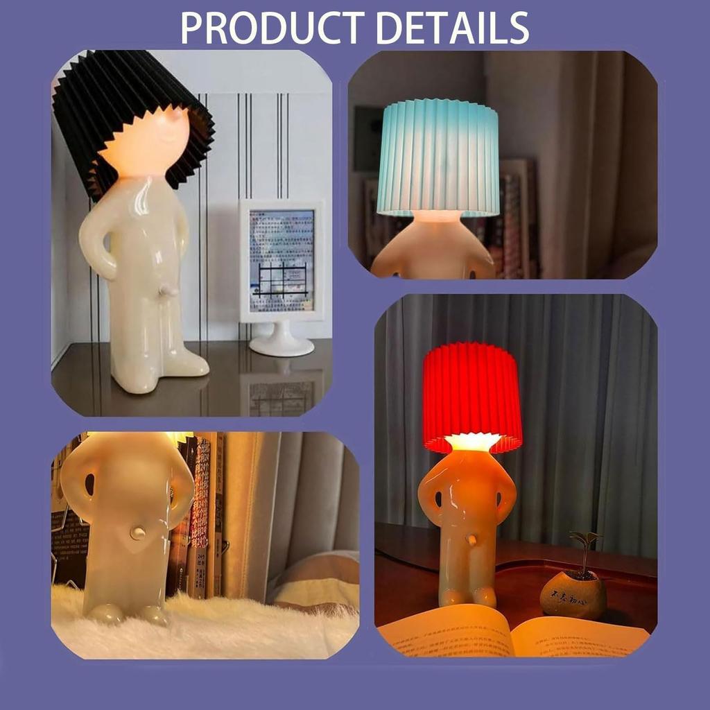Shy Boy Table Lamp, Little Shy Man Creative Funny Night Light, Rechargeable Bedside Lamp, Perfect Christmas and Valentine's Day Home Decor Novelty