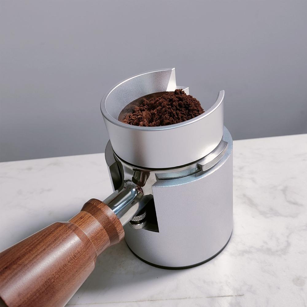 Aluminum Construction 58mm Coffee Dosing Funnel Black Silver Coffee Machine Dosing Ring Rustproof Aluminum Dosing Funnel