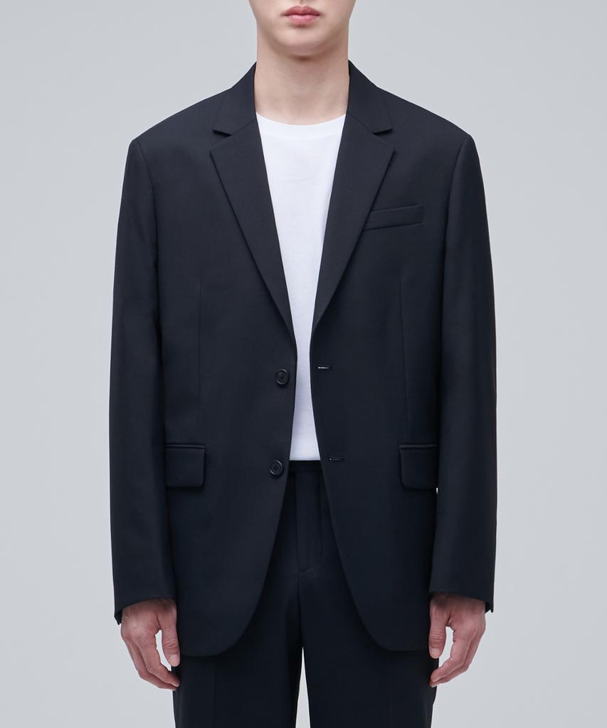 Musinsa Standard Wool Blend Relaxed Basic Blazer [Navy]