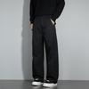 American casual pants trendy brand ruffian handsome pleated and thin design casual pants retro solid color versatile straight wide-leg pants