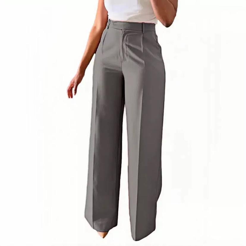 European and American Women's High-Waisted Wide-Leg Commuter Pants