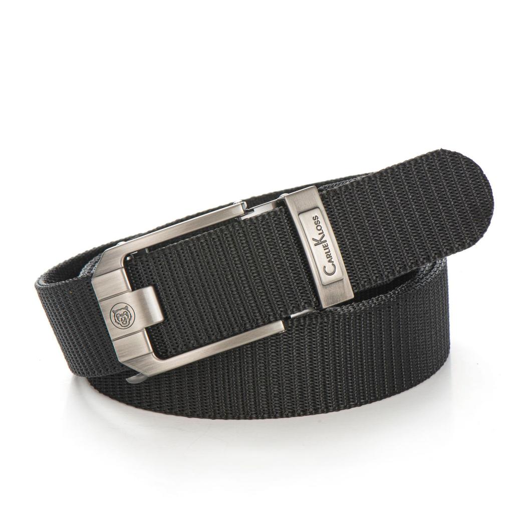 Nový bezzubý látkový pásek s automatickou přezkou Nylonový plátěný pásek pro volný čas Venkovní pásek Módní pásek