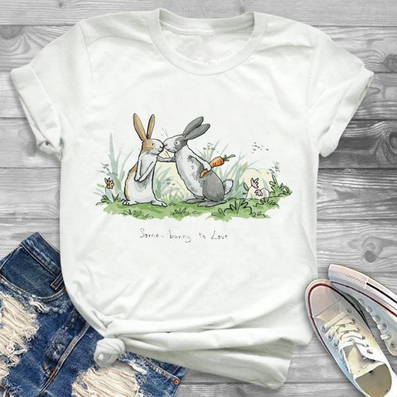Lovely Style Pet Print T-Shirt Crew Neck Casual Short Sleeve T-Shirt Spring Summer Women's Clothing Fashion Simple Short Sleeve
