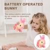 Electric Jumping Plush Rabbit Toy Hopping Ears Nose Moving Bunny Plushie Toddlers Boys Girls Interactive Simulation Stuffed Animal Toy with Sound