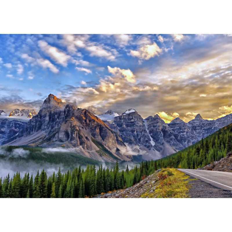 Plakát s krajinou Banffu: Závěsný dekorační předmět z kraftového papíru v rámu