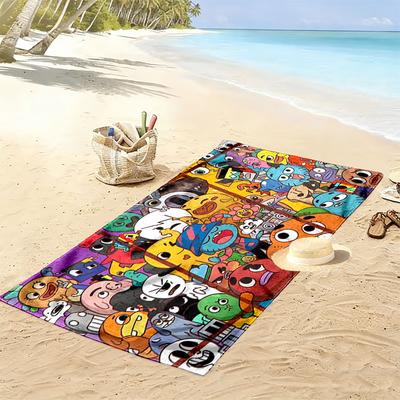 The Amazing World of Gumball Print Beach Towel, Large Soft Quick Dry Towel for Beach Camping Swimming