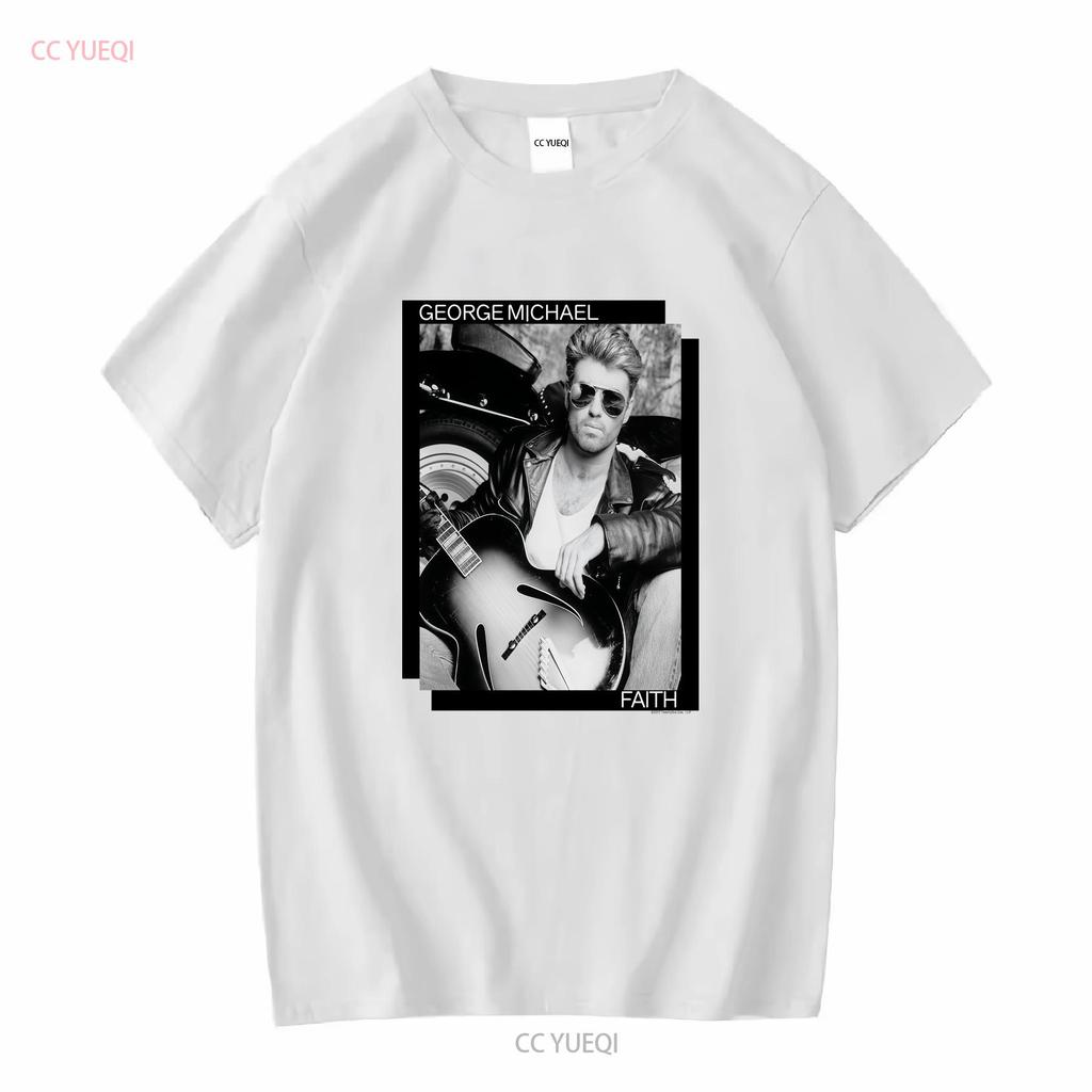George Michael Faith T Shirt Cotton All Sizes EL066 Vintage Washed Streetwear Homme Designer Clothes Stylish Casual Stretched