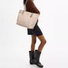 Coach City 36 Gold Logo Brand Print Maxi Signature Canvas Tote Bag Women Tote Bags Gray-Brown CCD66-SVPWH