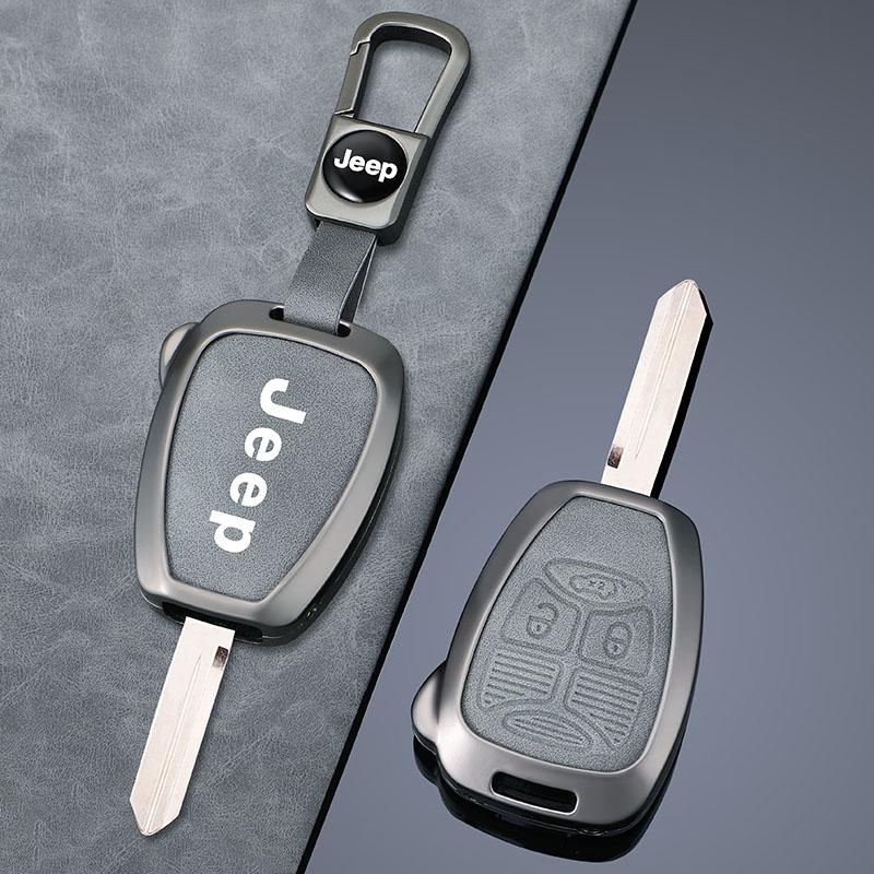 Metal Leather Car Key Case Cover for Jeep 300C Avenger Sebring Chrysler 200 Aspen Dodge Charger Commander Grand Cherokee Liberty