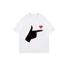 Oversized T Shirt Black Hand Pointing Heart Print Casual Streetwear Summer Top For Women