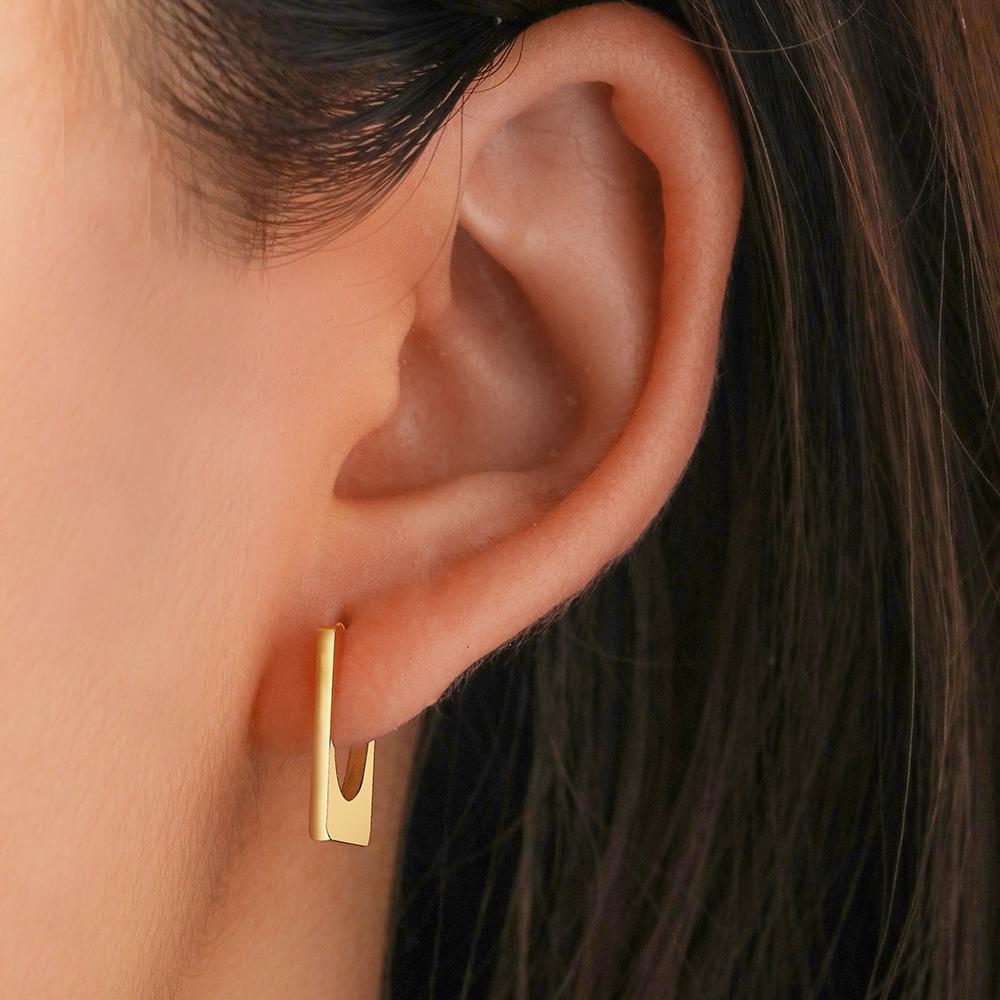 Stainless Steel Earrings Geometry Square Openwork Round Hip Hop Fashion Earrings For Women Jewelry Engagement Weddings Gifts