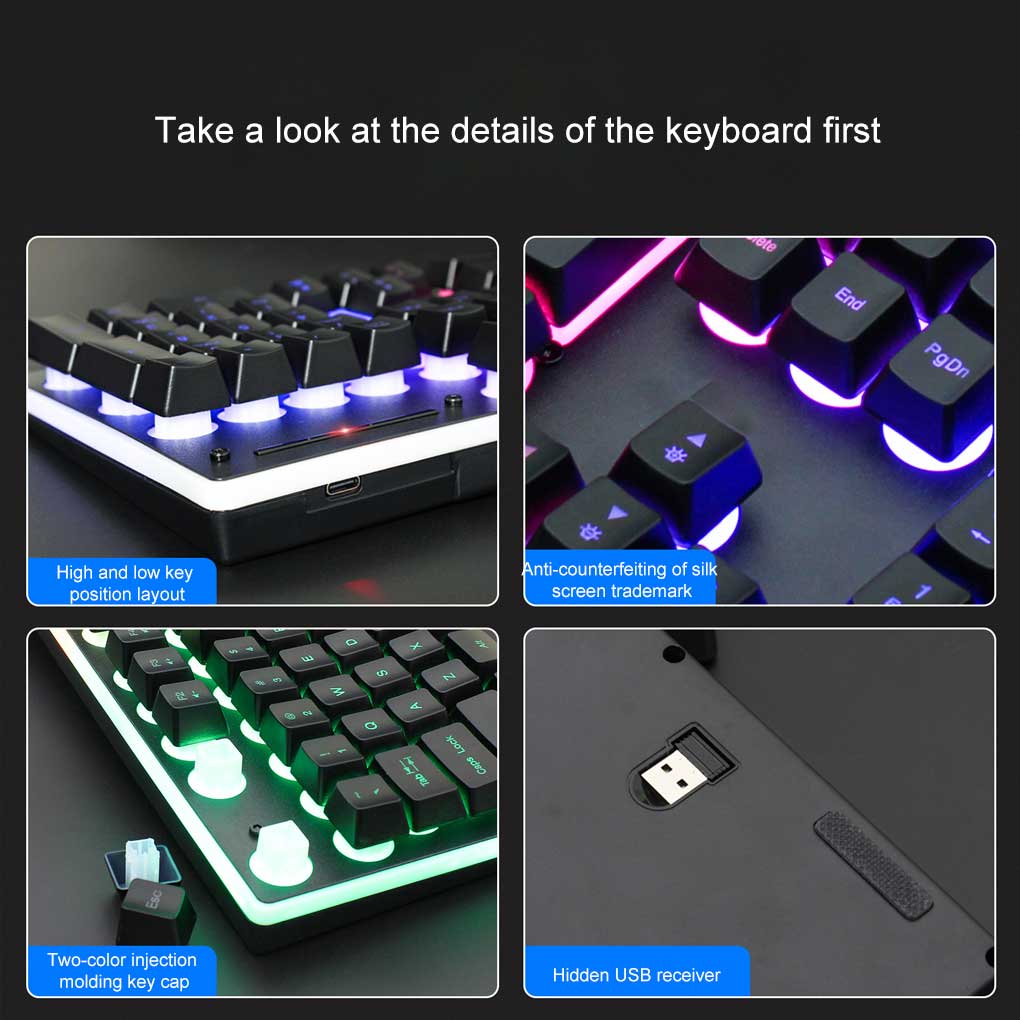 Gaming Keyboard Set Game Combination RGB Lighting USB Wired Gaming Keyboard And Keyboard And Set