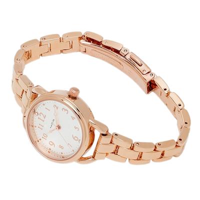 Fieldwork Women's Analog Watch, 5 ATM Water Resistant, Metal Band, Pink Gold, White, WP Aqua, ASS173P-3