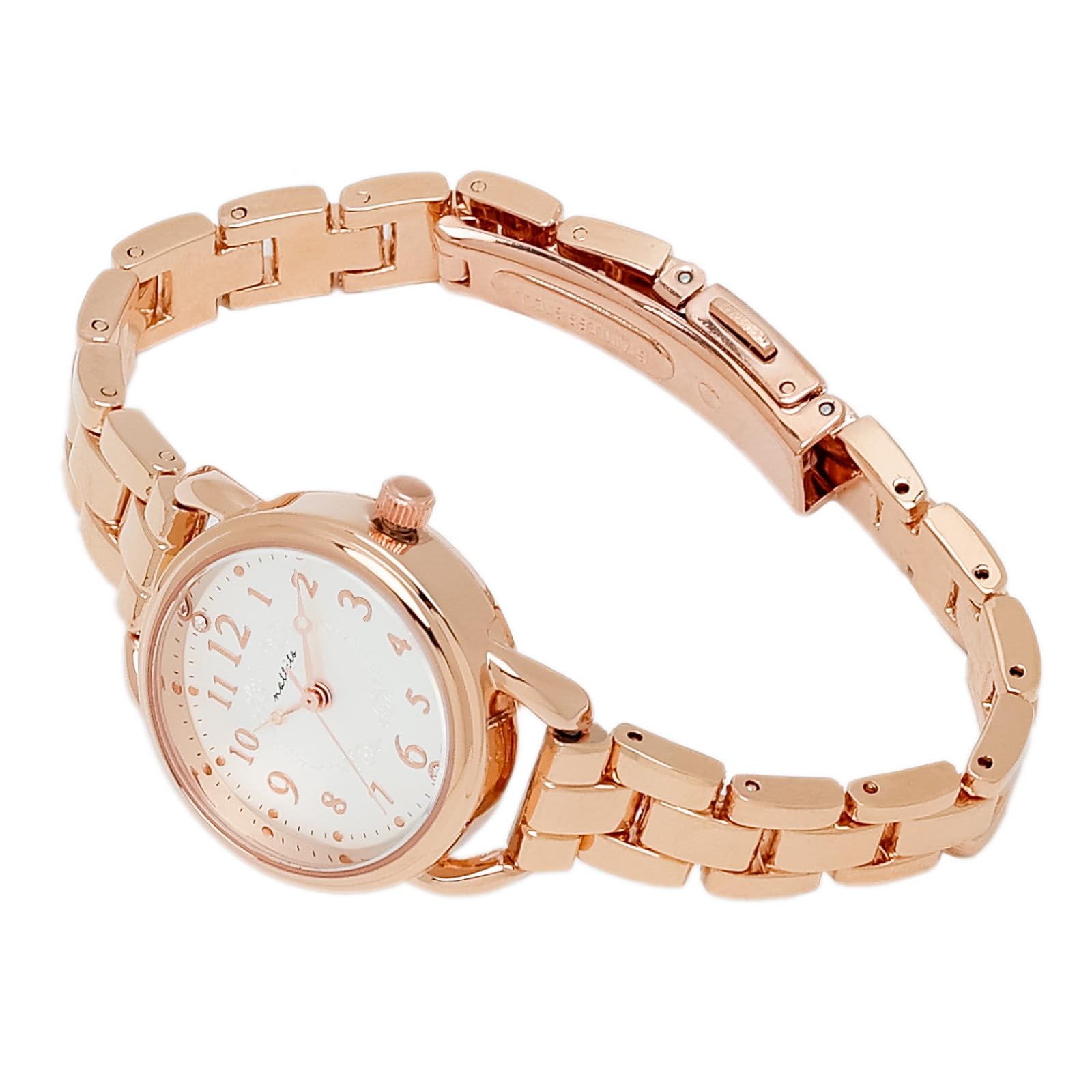 

[Fieldwork] Women s Analog 5 ATM Waterproof Metal Band Pink Gold White WP Aqua ASS173P-3
