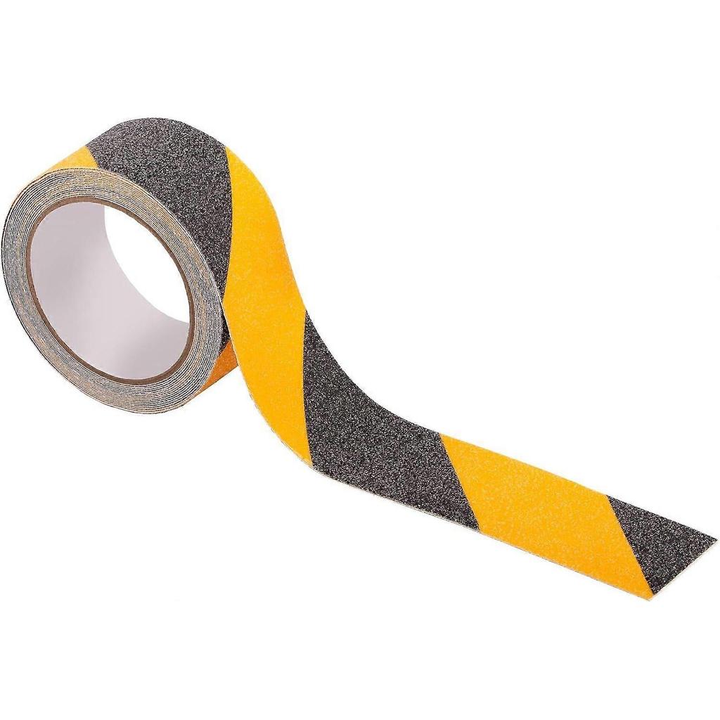 50mm x 5m Schwarz-Gelbes Warnband - Selbstklebendes Warnband für Bodenmarkierung und Sicherheit - Klebendes Markierungsband - Rutschfest