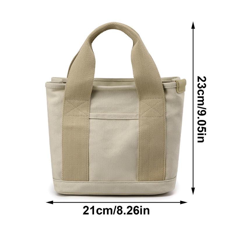 New Hot Fashion Women Large Capacity Multi-pocket Handbag Canvas Tote Bags Daily Zipper