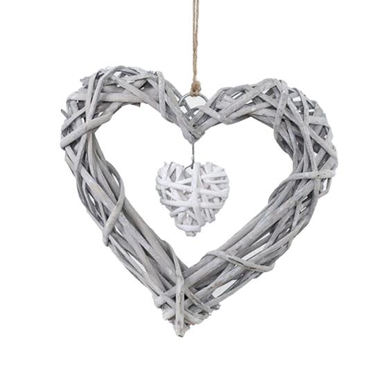 Heart Pendant Chic DIY Rattan Nordic Style Romantic Woven Pendant Ornament for Wedding