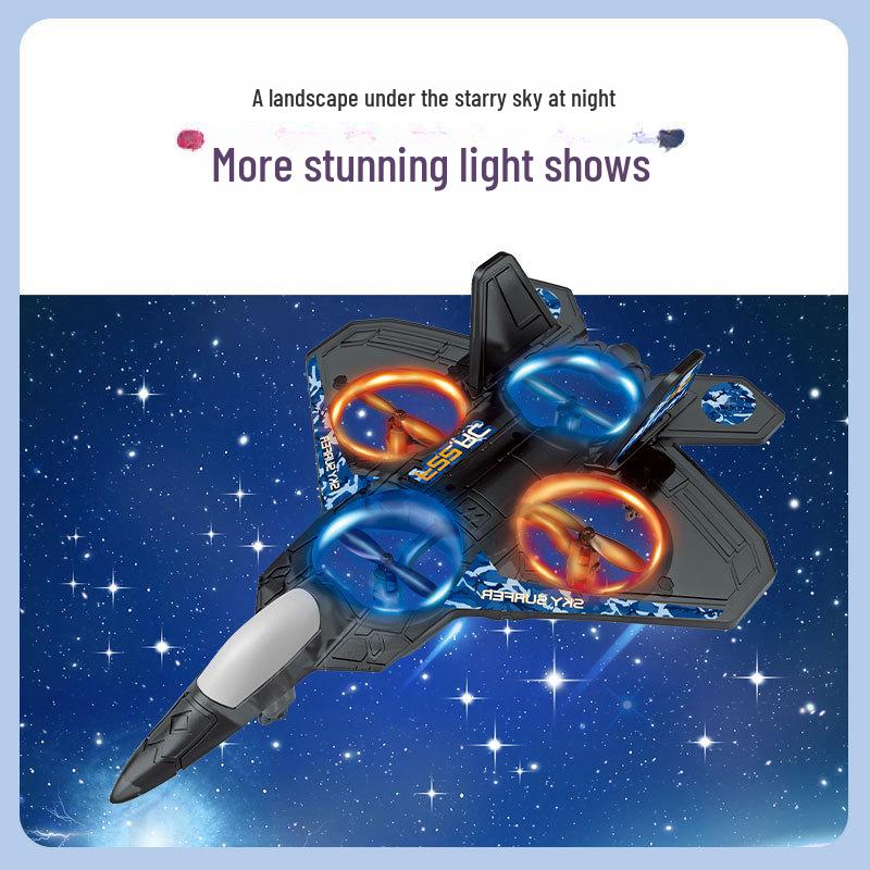 6-Channel Fixed-Wing Drone Glider Toy with Four Sleeves and Altitude Hold