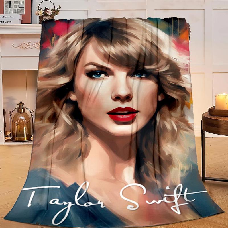 1PC Taylor music Flannel Blanket Gift, Suitable for Both Men And Women, Soft Ideal for Beds And Sofa, Birthday Or Christmas Gift
