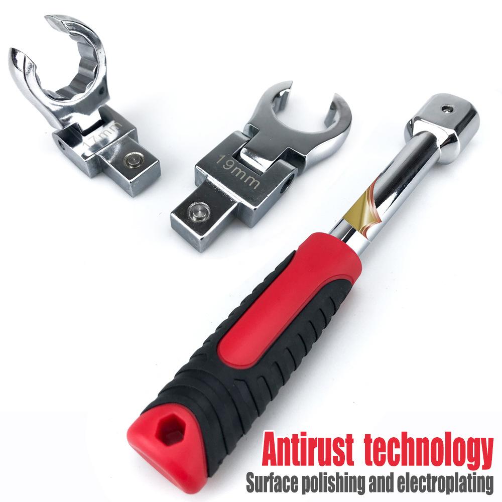 9-piece Set Detachable Flexible Head Ratchet Torque Wrench Ratchet Wrench Spanner Ratchet 180 Rotating Spanner Ratchet Wrench