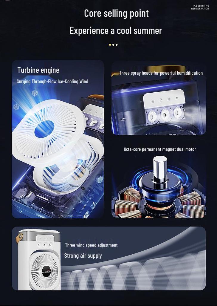 Three-Speed Silent Cooling Desktop Fan with Timer