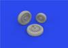 Eduard 1/48 Brassin Saab J35 Draken Wheel Type 1 (for Hasegawa) Plastic Model Kit Parts EDU648934