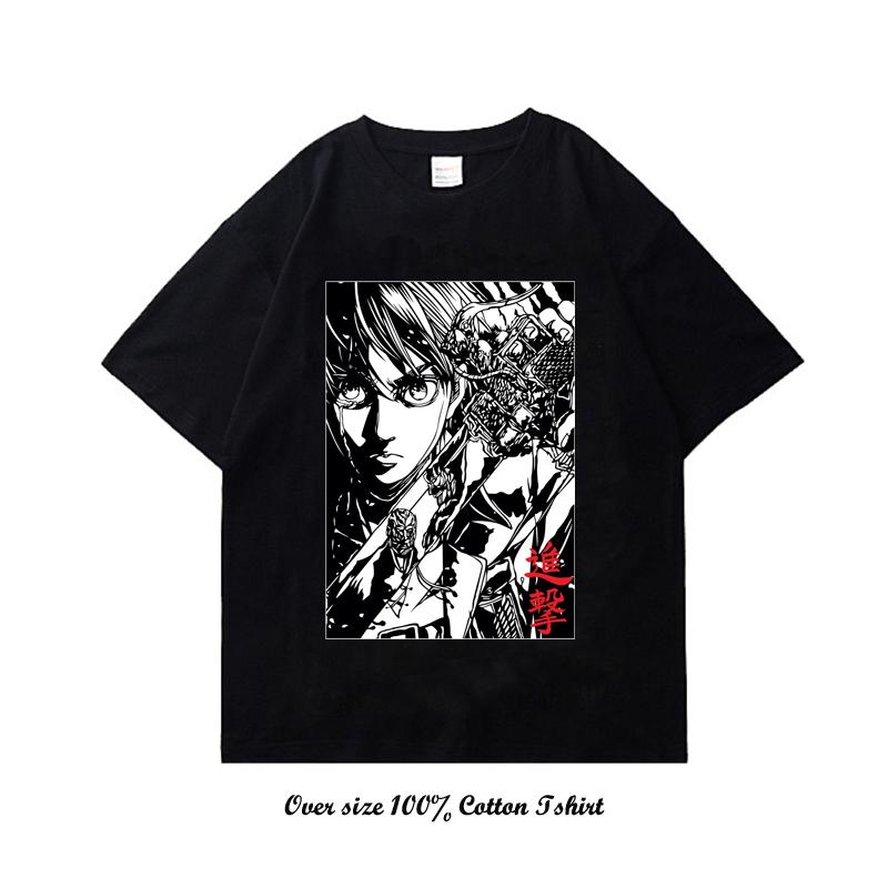 Attack On Titan Japanese Anime T-Shirts For Men And Women Printed Cotton Short Sleeve T-Shirts Oversized Fashion Unisex T-Shirts