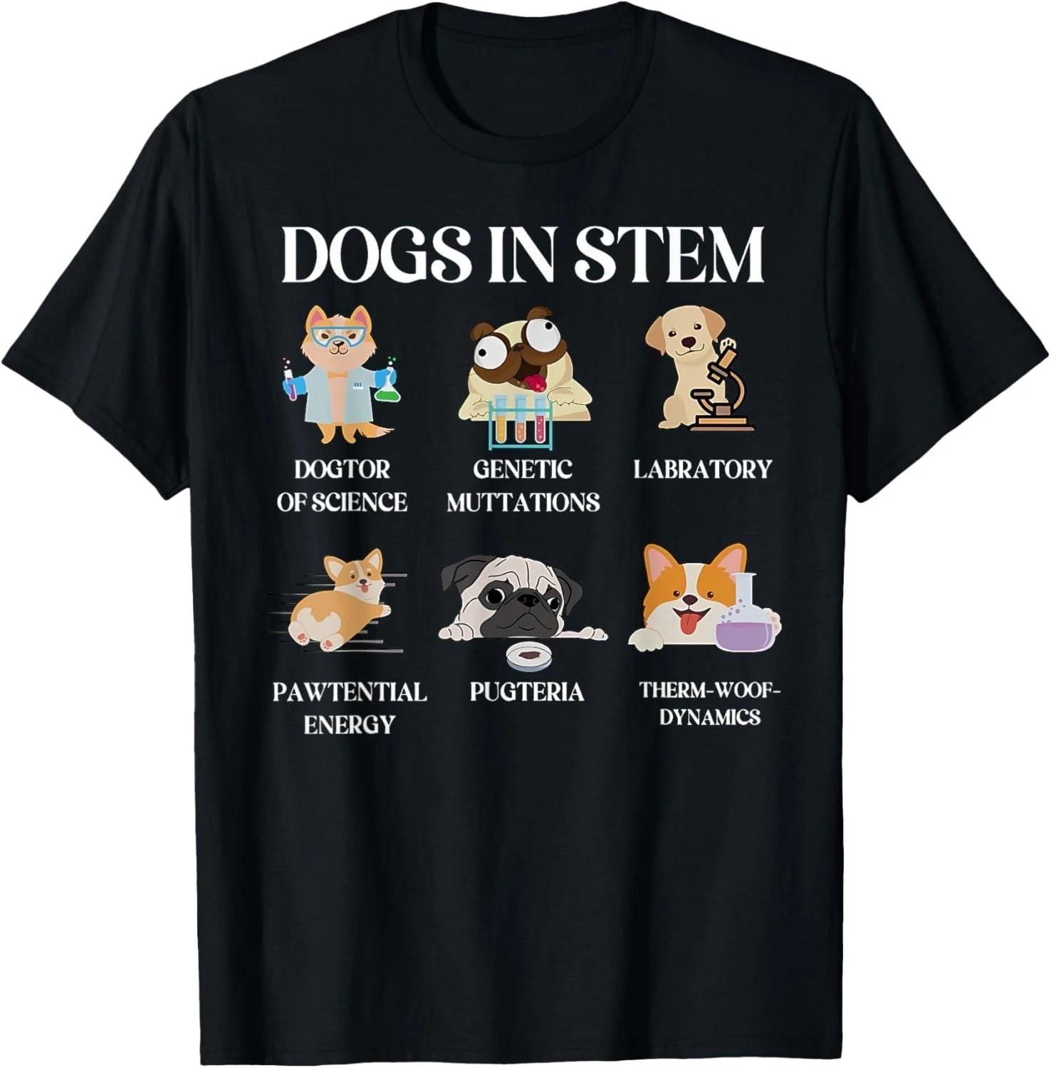Funny Dogs In Stem Science Teacher Dog Pup Physics Chemistry Gift Unisex T-Shirt S