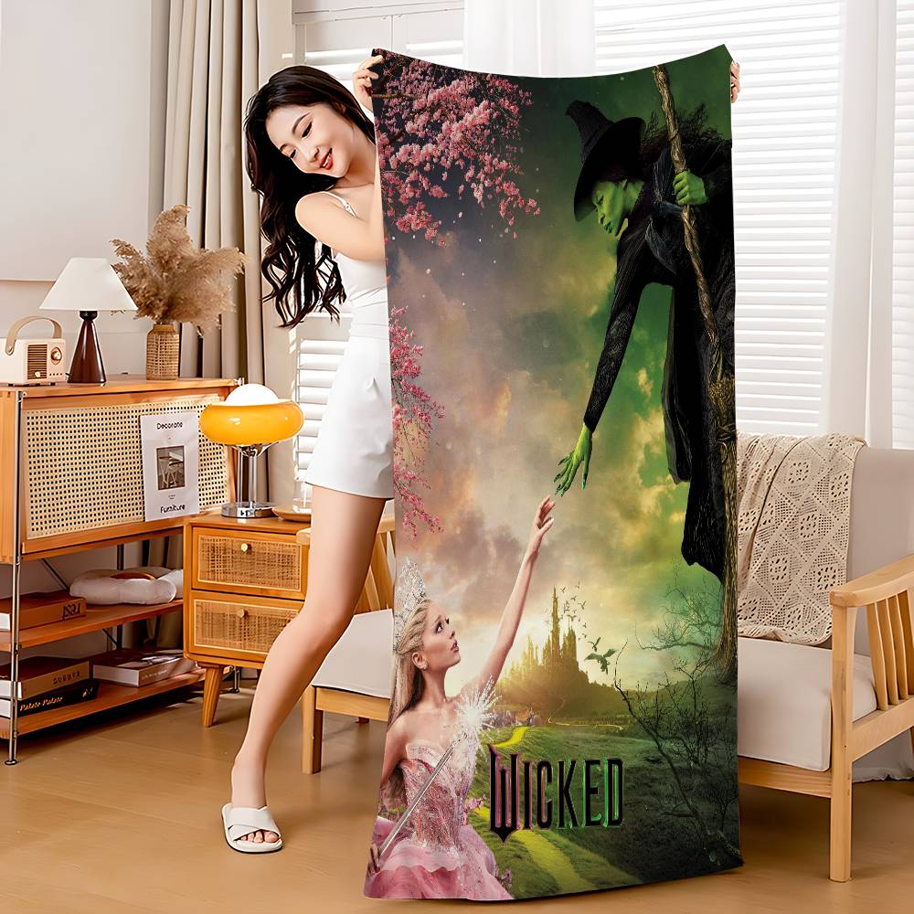 Wicked Movie Anime Beach Swimming Towel Soft Absorbent Washcloth Children's Gifts for Kids Travel Camping Gym