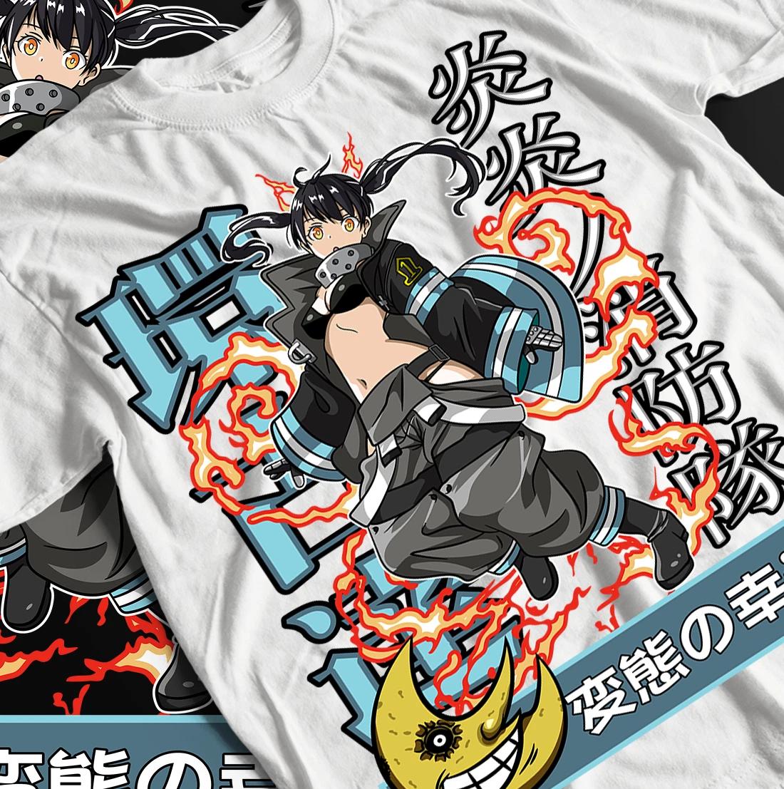 Anime Fire Force T-shirt, Tamaki Kotatsu Tee, Skitaru Shonen Firefighters Shirt. 4XL