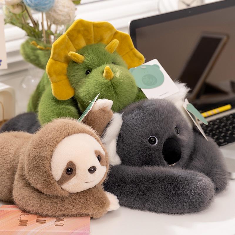Back Treasure Plush Toy: Panda, Koala, Raccoon, Dinosaur Cloth Doll & Hugging Pillow for Kids