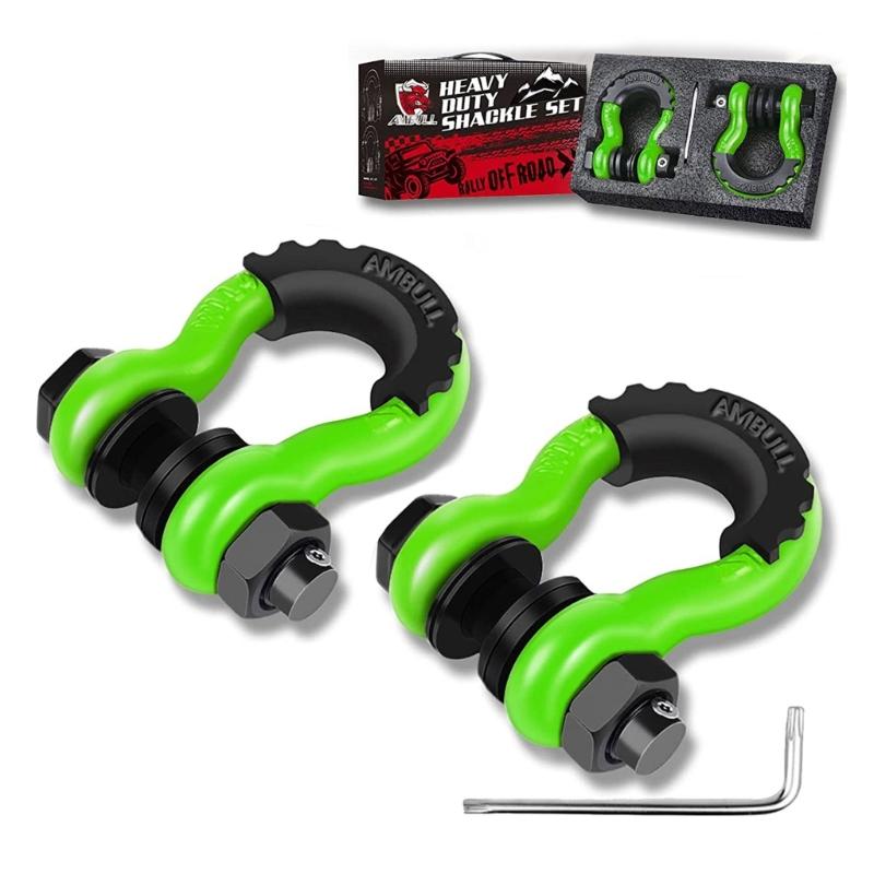 High-performance Bow Shackles 3/4" D-Ring Shackle Unbreakable Carbon Steel for Offroad  Vehicles Truck Recovery